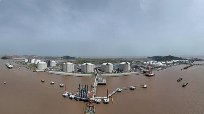 能源保障再升级！上海LNG站线扩建项目码头工程通过交工验收